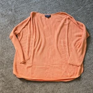 Orange 3/4 Sleeve Knit Sweater – Cozy & Chic, Size 2X